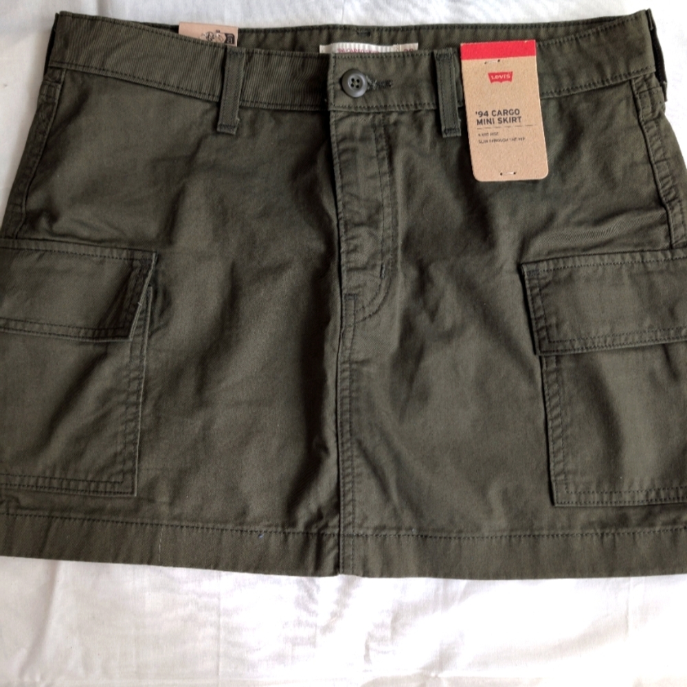 Levi's Green Cargo Mini Skirt Casual